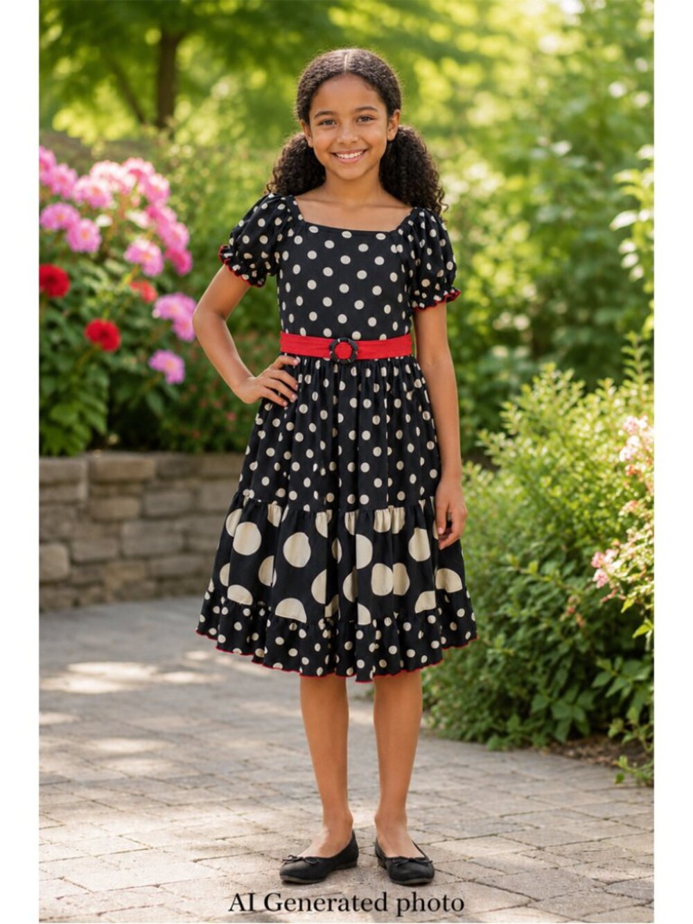 Bonnie Jean Polka Dot Dress Size 10